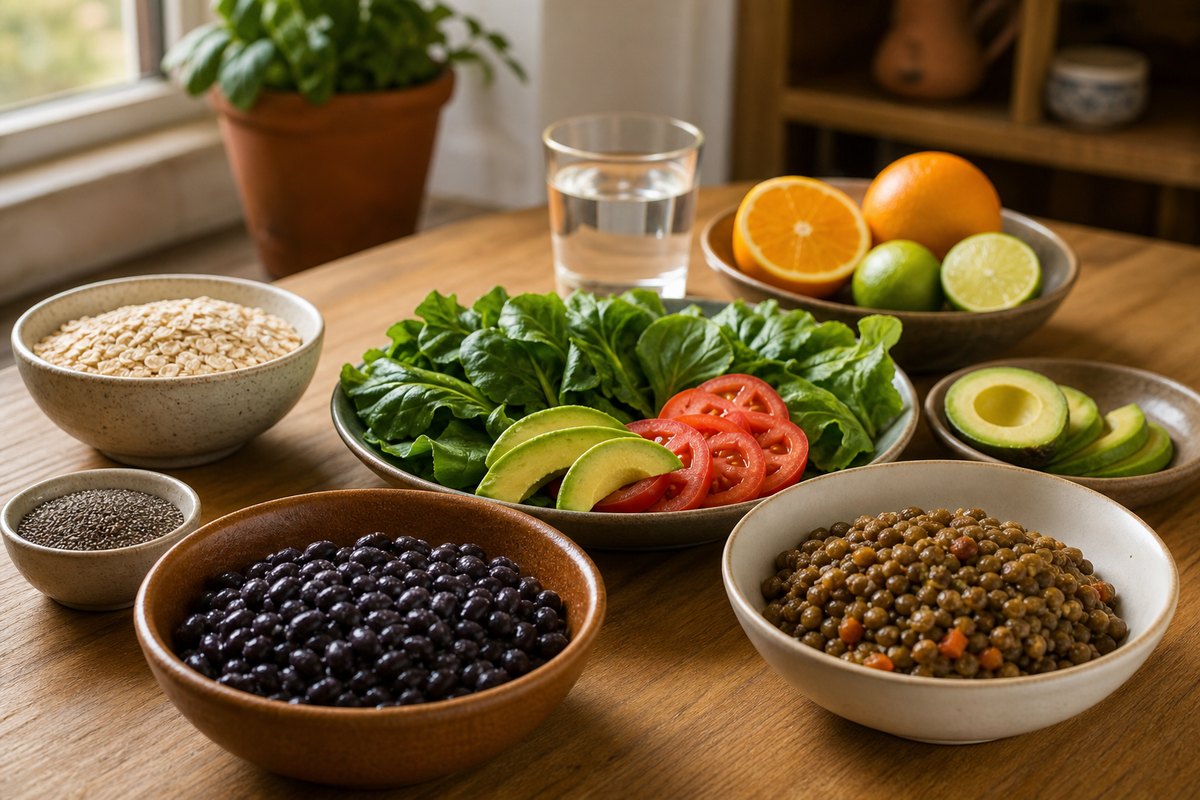 Menestra saludable: proteína, arroz y porción